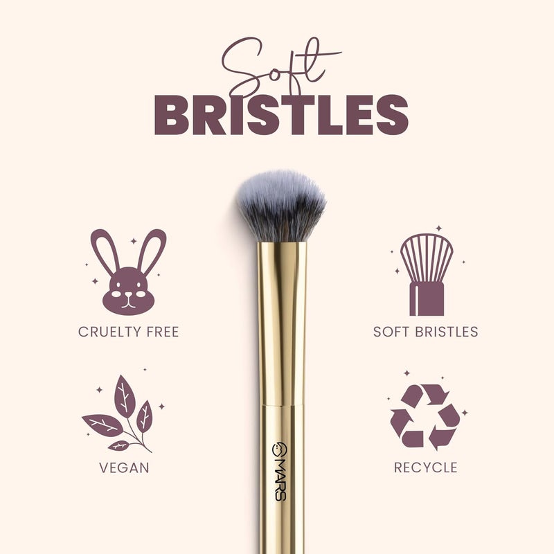 MARS Artist's Arsenal Professional Dense Highlighter Brush For Face | Precise Synthetic Bristles | Feather Soft Touch | Professional Makeup Brush - Image 4