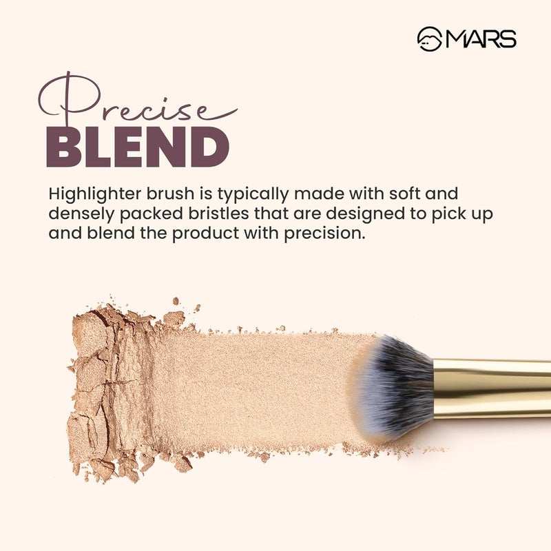MARS Artist's Arsenal Professional Dense Highlighter Brush For Face | Precise Synthetic Bristles | Feather Soft Touch | Professional Makeup Brush - Image 3