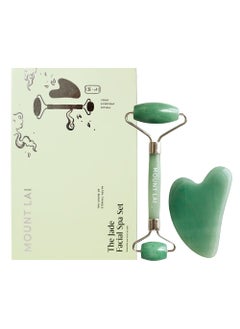Mount Lai Mount Lai Jade Facial Spa Set, Jade Roller and Gua Sha Facial Tools Set, Guasha Tool for Face to Relieve Muscle Tension and Reduce Puffiness, Anti Aging Skin Care Sets for Women 