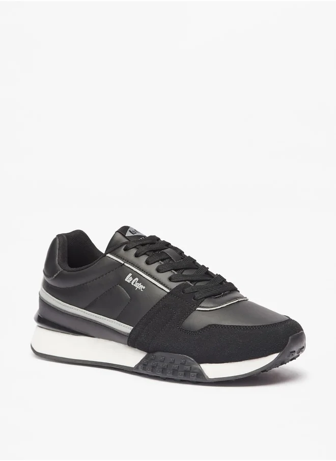 Lee Cooper Men's Logo Detail Sneakers with Lace-Up Closure