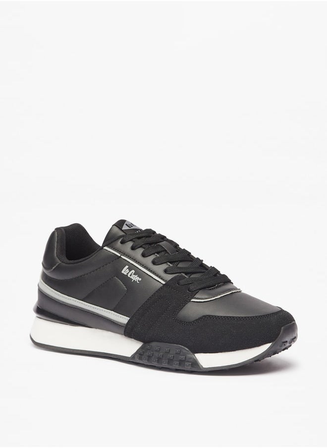 Lee Cooper Men's Logo Detail Sneakers with Lace-Up Closure  - Image 1