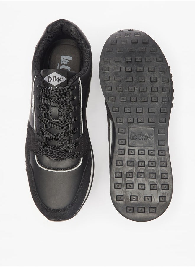 Lee Cooper Men's Logo Detail Sneakers with Lace-Up Closure  - Image 4