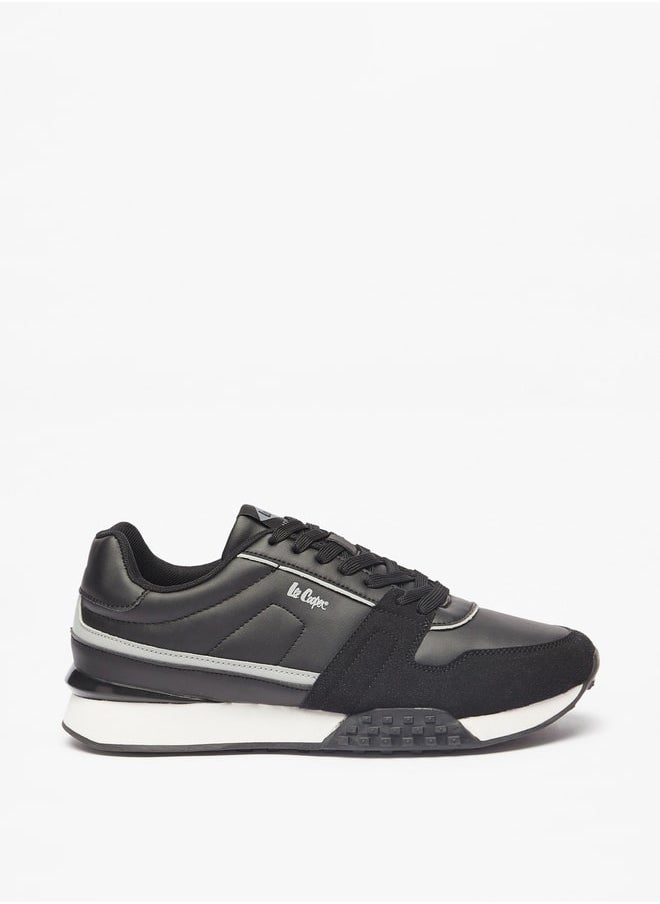 Lee Cooper Men's Logo Detail Sneakers with Lace-Up Closure  - Image 3