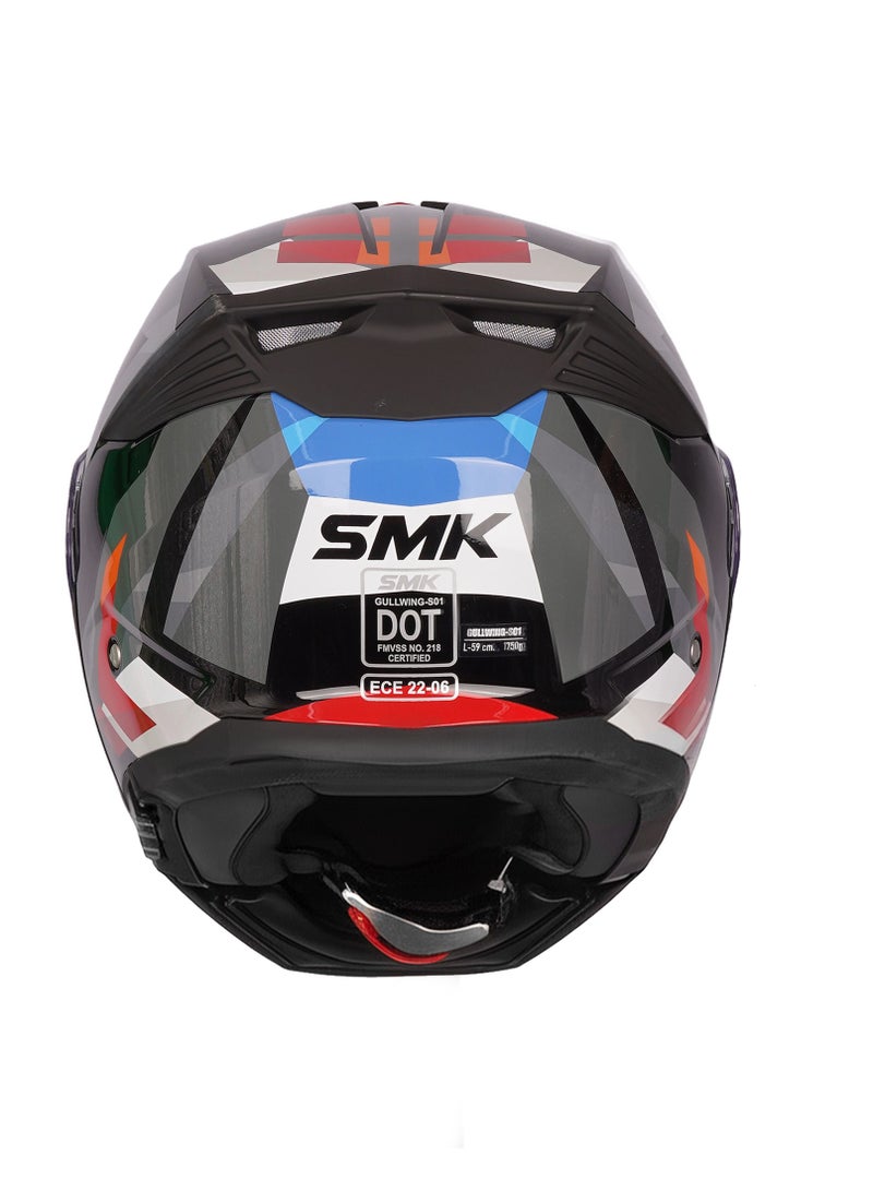 SMK Gullwing Charger GL 263 Flip-Up Helmet with Sun Visor - 70008 - Image 5