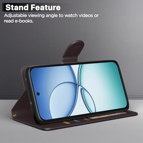 Pikkme Flip Cover for Realme 15T 5G Leather Finish | Inside TPU with Card Pockets | Wallet Stand and Shock Proof | Complete Protection Flip Case(Coffee) - Image 3
