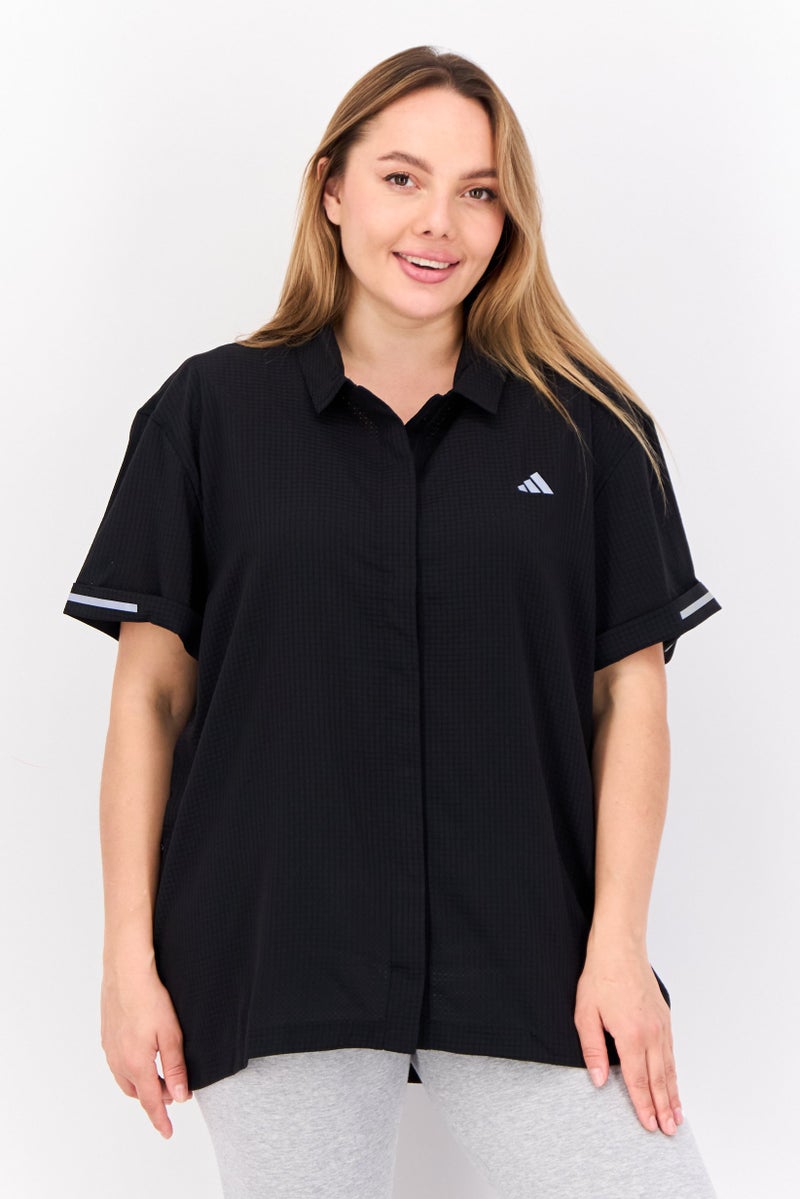 Adidas Women Sportswear Fit Short Sleeves Running T-Shirt, Black - Image 1