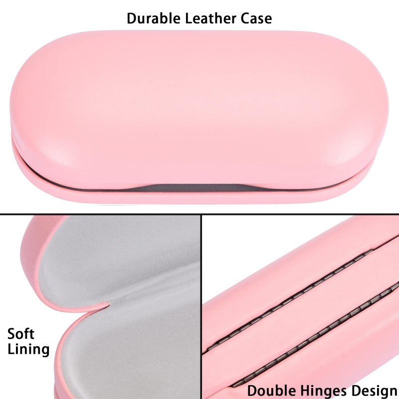 Muf 2 in 1 Contact Lens Case and Glasses Case, Double Sided Design with Mirror, Portable Travel Kit with Tweezer, Remover and Solution Bottle, Pink - Image 3
