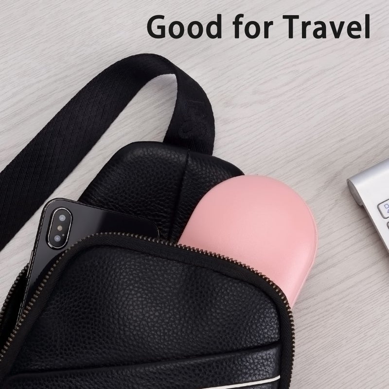 Muf 2 in 1 Contact Lens Case and Glasses Case, Double Sided Design with Mirror, Portable Travel Kit with Tweezer, Remover and Solution Bottle, Pink - Image 5