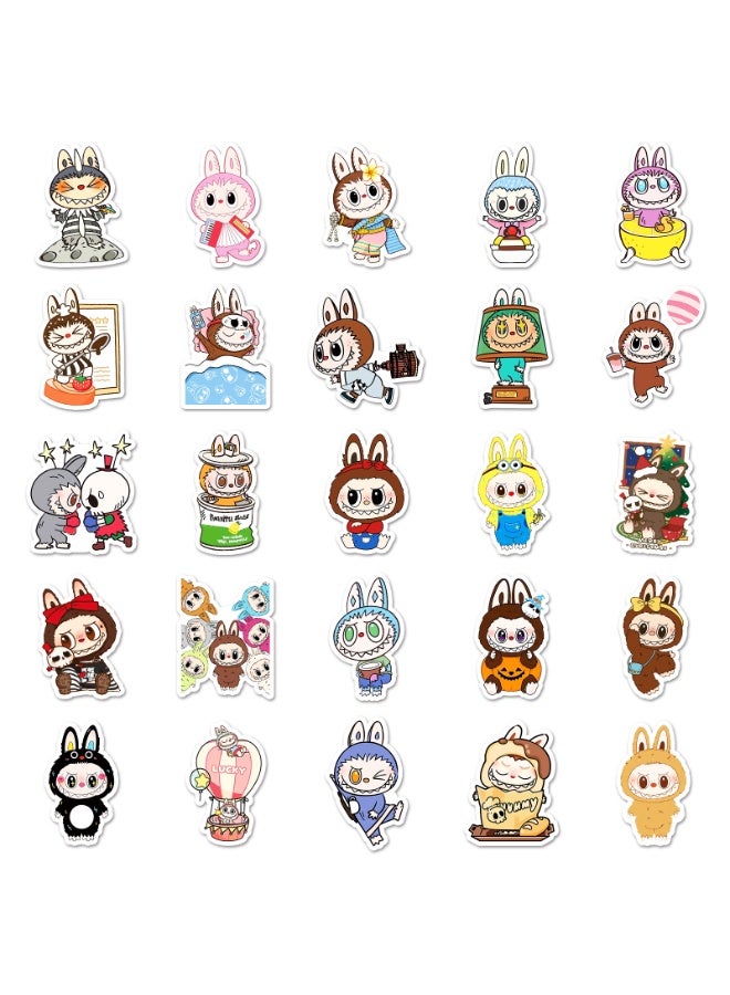 EFFIE Labubu Cartoon Stickers Pack – 50PCS Waterproof Vinyl Stickers for Laptop, Water Bottles, Notebooks, Phone Cases & More - Image 3