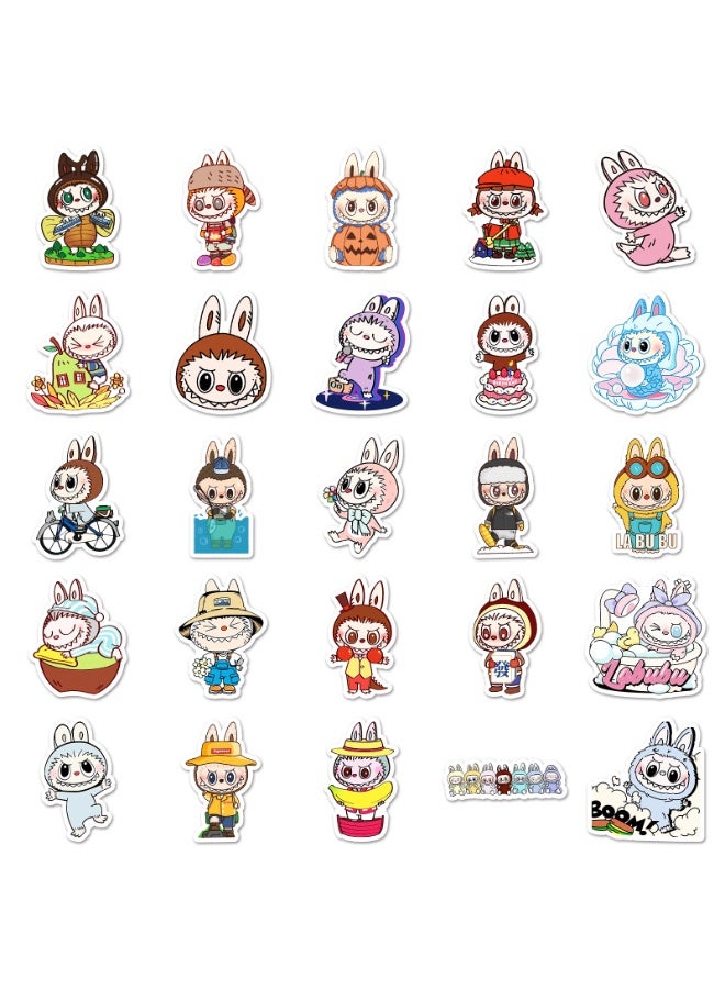 EFFIE Labubu Cartoon Stickers Pack – 50PCS Waterproof Vinyl Stickers for Laptop, Water Bottles, Notebooks, Phone Cases & More - Image 4