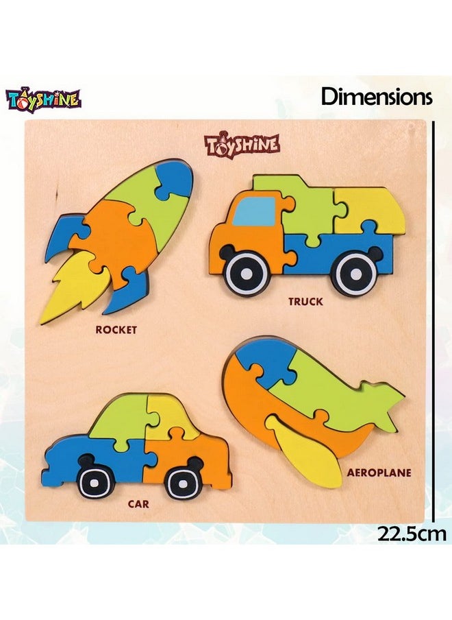 Toyshine Toyshine Kid 4 In 1 Wooden Pick And Fix Vehicle Puzzle Toy, Wooden Puzzle With Thick Wooden Slab - Vehicle  - Image 5