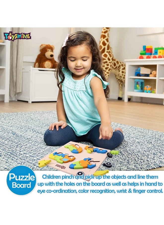 Toyshine Toyshine Kid 4 In 1 Wooden Pick And Fix Vehicle Puzzle Toy, Wooden Puzzle With Thick Wooden Slab - Vehicle  - Image 4