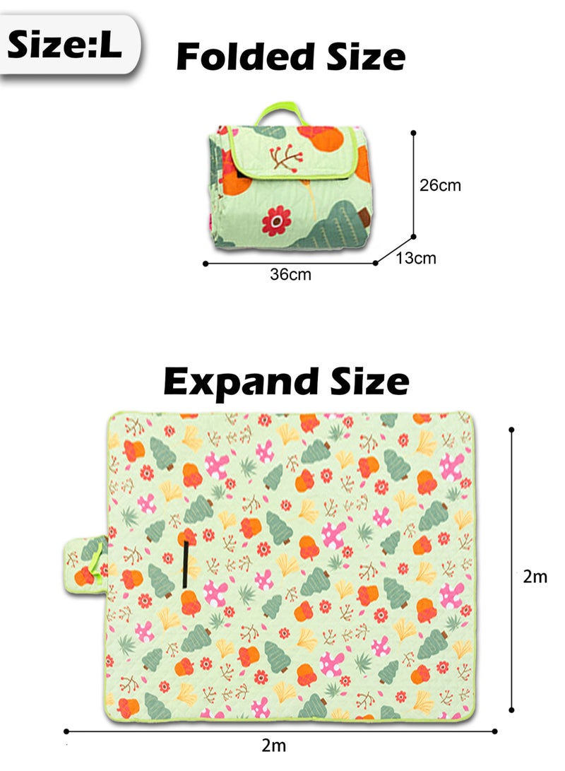 MissTiara حصيرة نزهة قابلة للطي محمولة في الهواء الطلق قابلة للغسل في الغسالة بطانة مقاومة للرطوبة ثلاثية الطبقات مقاومة للماء ومضادة للرطوبة مناسبة لزحف الأطفال - Image 4