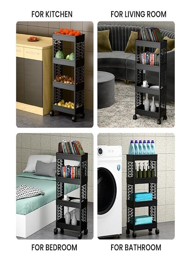 IDITRI EXPORT Kitchen Corner Organizer Rack – 4-Tier Plastic Storage Shelf for Dishes, Jars & More (Black) - Image 5