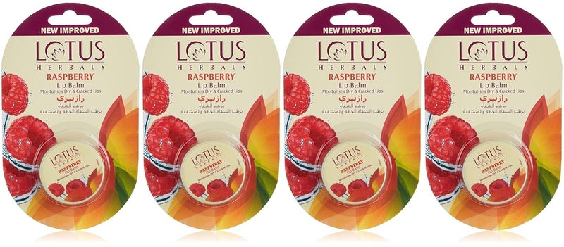 LOTUS HERBALS Lotus Herbals Lip Balm Raspberry 5g x Pack of 4  - Image 1