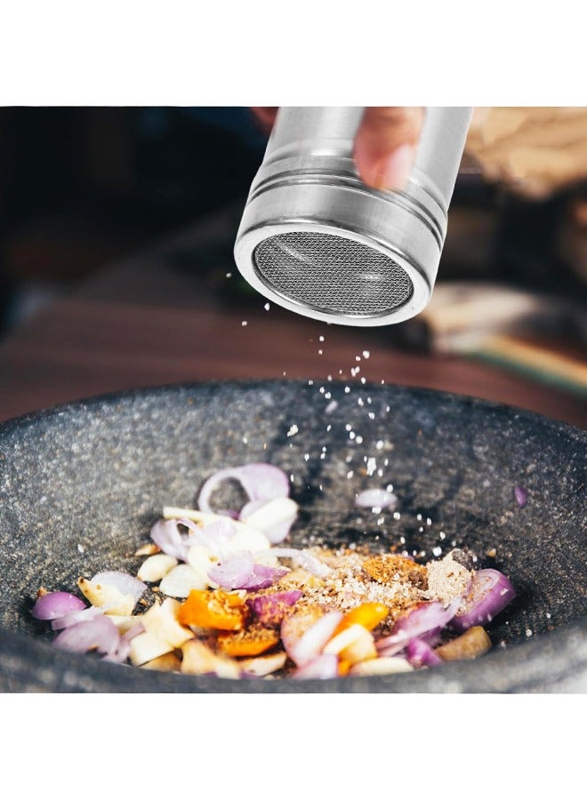 3pcs Stainless Steel Seasoning Shaker Powder Dispenser for Sugar Cocoa and Flour for Baking and Cooking - Image 3