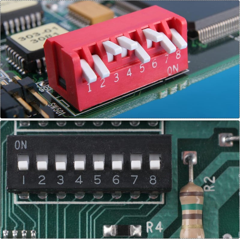 uxcell 5 Pcs Black Surface Mounted Devices DIP Switch 1-8 Positions 1.27mm Pitch for Circuit Breadboards PCB - Image 4