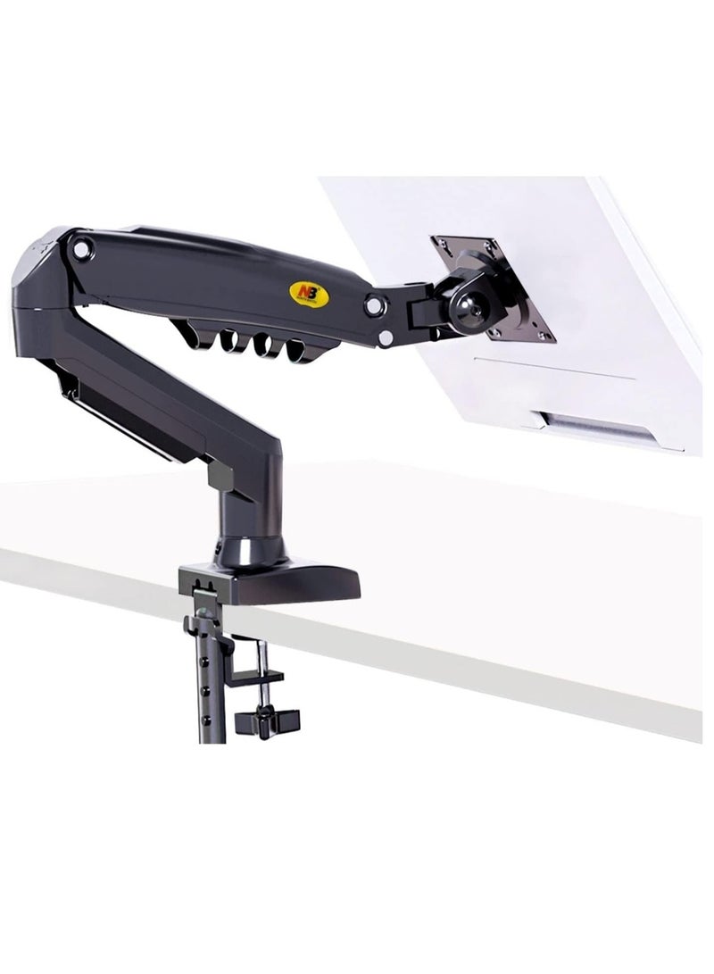 NB NB North Bayou Full Motion Swivel Computer Monitor Stand with Gas Spring Arm and Tilt Angle Adjustable Height for 17-30 inch Screens VESA 75x75/100x100mm with Clamp, Grommet Mounting Base F80 - Image 1