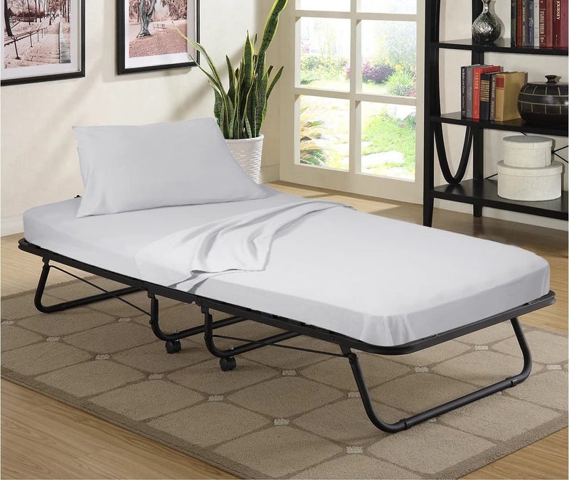 Gilbins 100% Combed T-Shirt Cotton Jersey Knit Camp Sheet Set, 1 Fitted cot Sheet, 1 Flat Sheet, 1 Standard Pillow case Black - Image 2