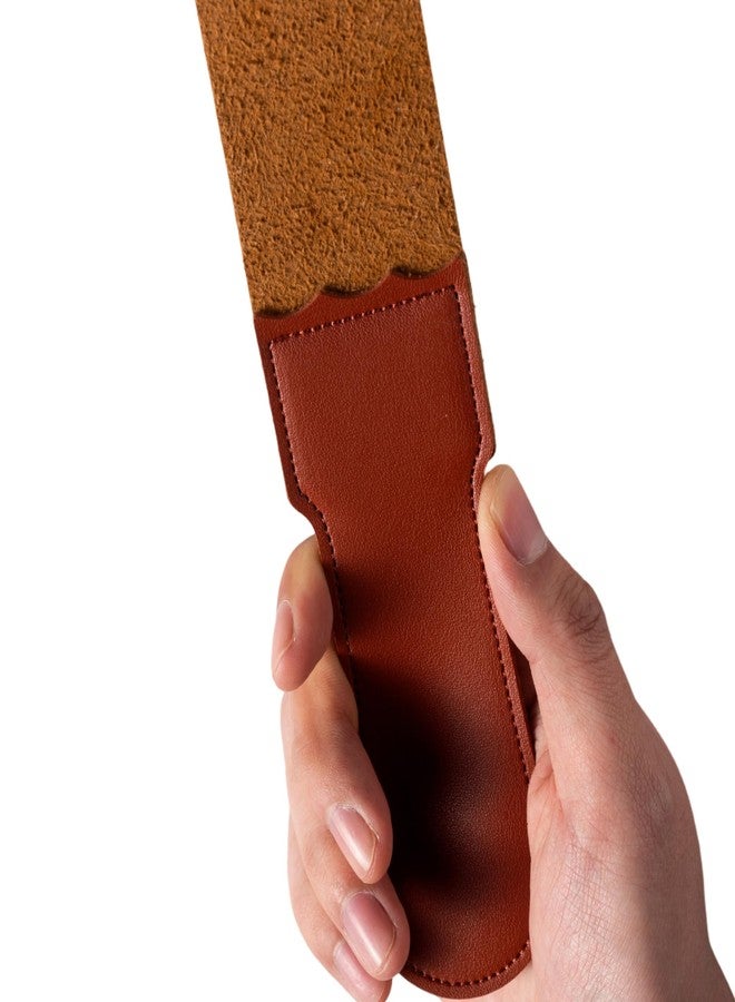 Finisolva Leather Razor Strop Strap for Straight Razors, Knives & Chisels, 18.5" x 1.97" Hanging Sharpening Strop with Handle and Swivel Loop, Brown, for Finisolva Diamond Pastes - Image 5