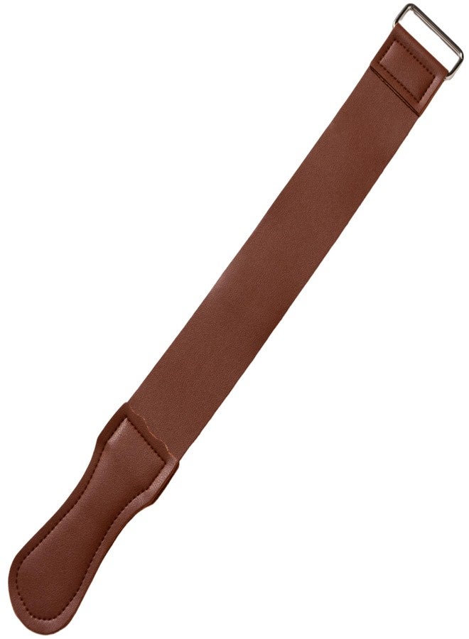 Finisolva Leather Razor Strop Strap for Straight Razors, Knives & Chisels, 18.5" x 1.97" Hanging Sharpening Strop with Handle and Swivel Loop, Brown, for Finisolva Diamond Pastes - Image 1