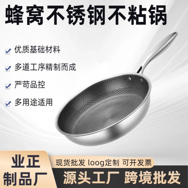 Honeycomb non-stick pan, household steak fryer, small omelet pan, electromagnetic stove, gas stove, special pot - Image 1