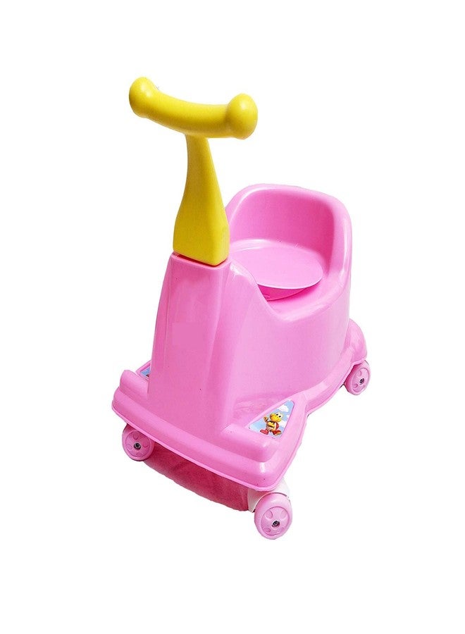 Maanit Scooter Style Baby Potty Seat with Removable Lid Bowl (Pink) - Image 1