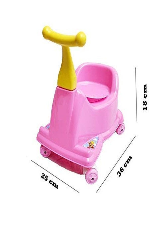 Maanit Scooter Style Baby Potty Seat with Removable Lid Bowl (Pink) - Image 3