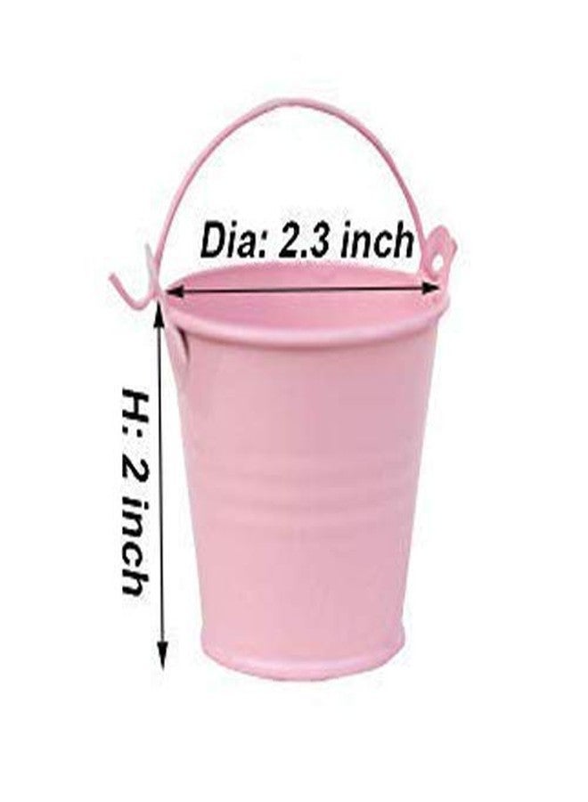 Amajoy 30 Pack Mini Metal Bucket Tin with Sheer Bag Candy Box Buckets Souvenirs Gift Pails for Bridal Wedding Party Baby Showers,Pink - Image 3