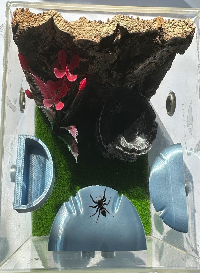 Okueejur 2 Pack Jumping Spider Accessories Mushroom Ledges & 1 Pack Water Bowl with Magnets for Spoods Jumping Spiders Magnetic Ledge Ladder Pet Spider Accessories (Not Included The Terrarium) (Silver) - Image 2
