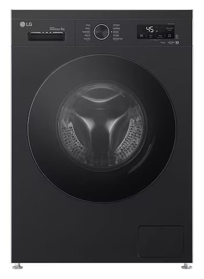 إل جي LG 9 كجم تحميل أمامي، 1400 دورة في الدقيقة، ThinQ (واي فاي) F4Y2VYGYZ بلاتينيوم أسود - Image 1