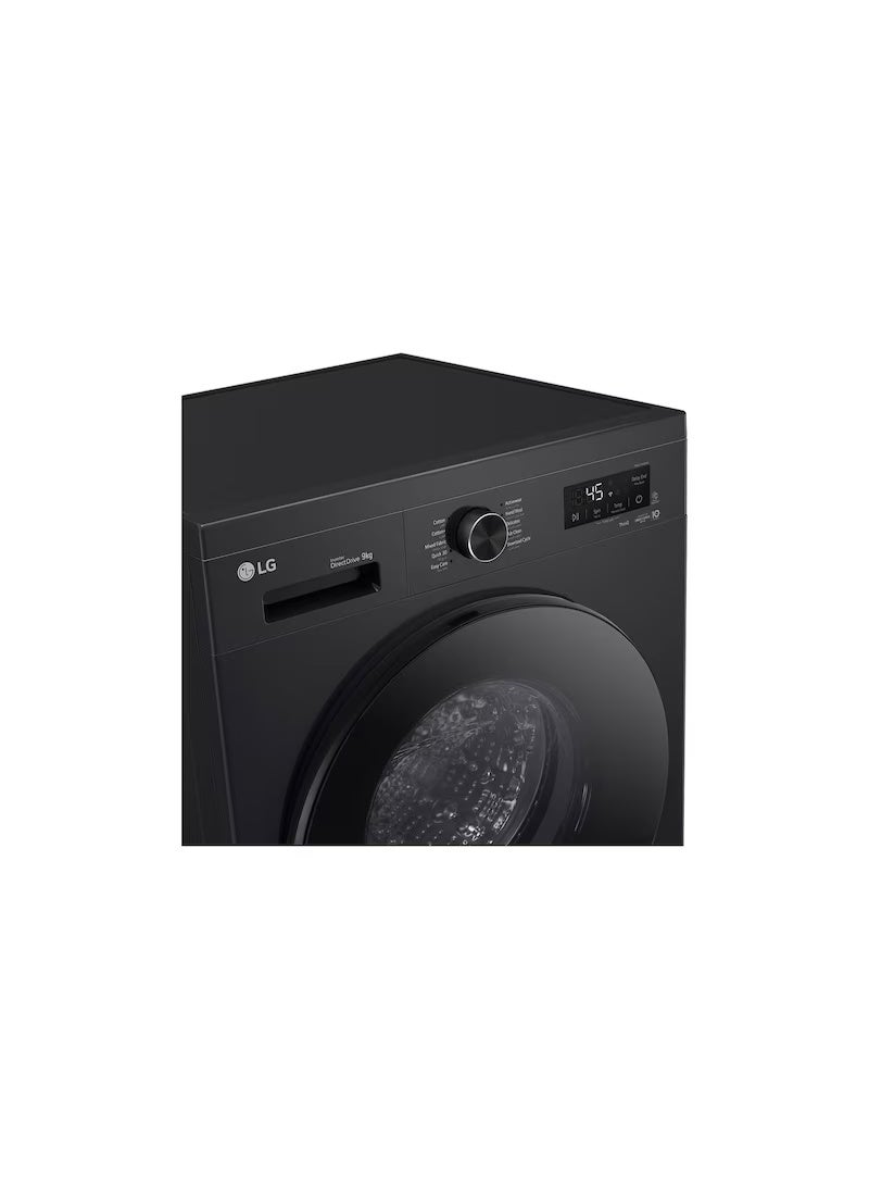 إل جي LG 9 كجم تحميل أمامي، 1400 دورة في الدقيقة، ThinQ (واي فاي) F4Y2VYGYZ بلاتينيوم أسود - Image 4