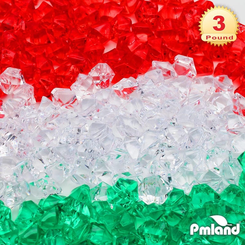 PM لاند PMLAND أحجار جليدية أكريليكية باللون الوردي، 550 قطعة، في كيس بسعة 2.25 ��ارورة. بلورات وجواهر مزيفة على شكل مكعبات مطحونة، مناسبة لملء الأواني وتزيين المناسبات الاحتفالية وحفلات الزفاف. - Image 5