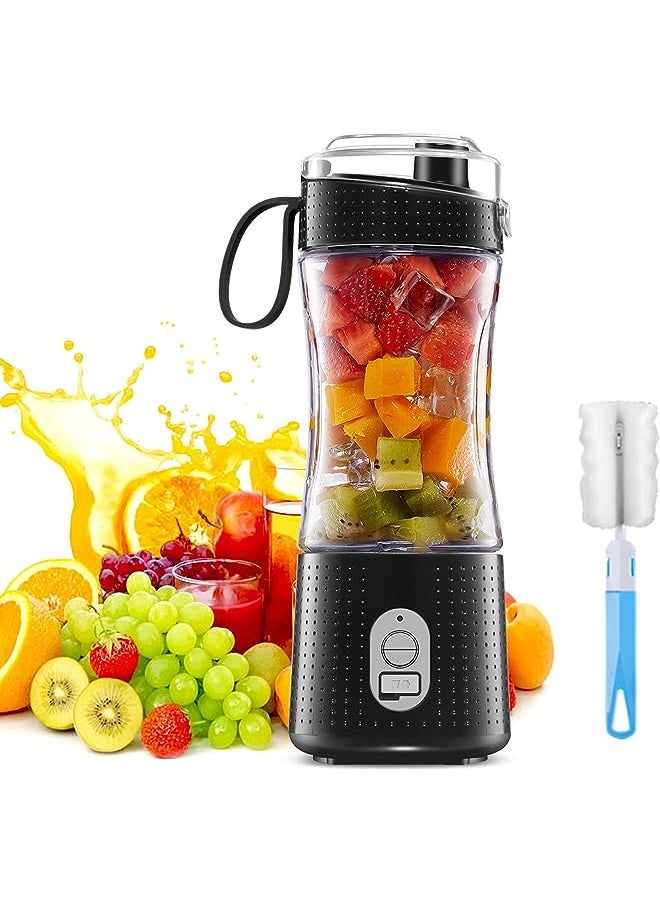 Portable Personal Blender for Smoothie and Shakes，Powerful 3D Blades 4000mAh USB Rechargeable Juicer Cup（Black）
