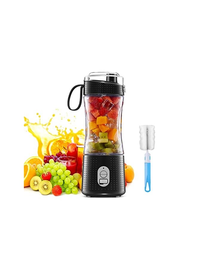 Portable Personal Blender for Smoothie and Shakes，Powerful 3D Blades 4000mAh USB Rechargeable Juicer Cup（Black）