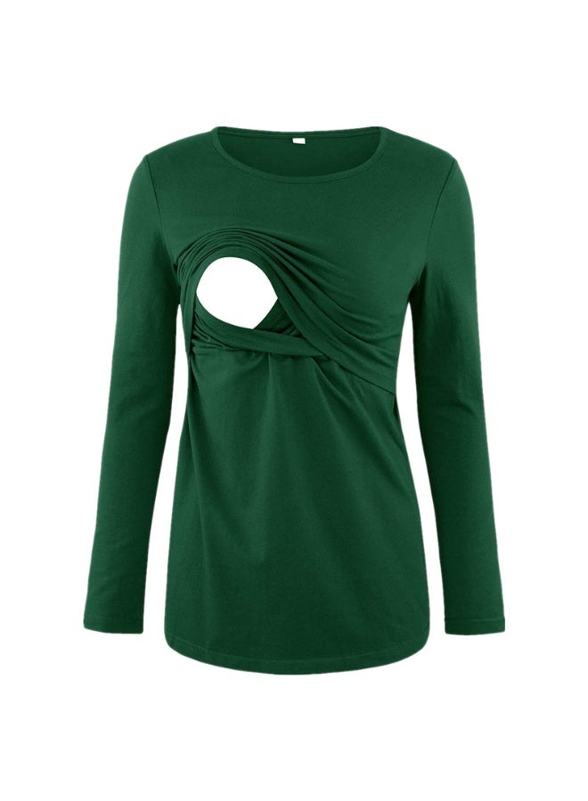 سكت شيكترو بلوزة رضاعة خريفية، تيشيرت قطني خالص بأكمام طويلة، ملابس رضاعة للحوامل، تيشيرت بأكمام طويلة للنزهات الخريفية/الشتوية للأمهات بعد الولادة. - Image 4