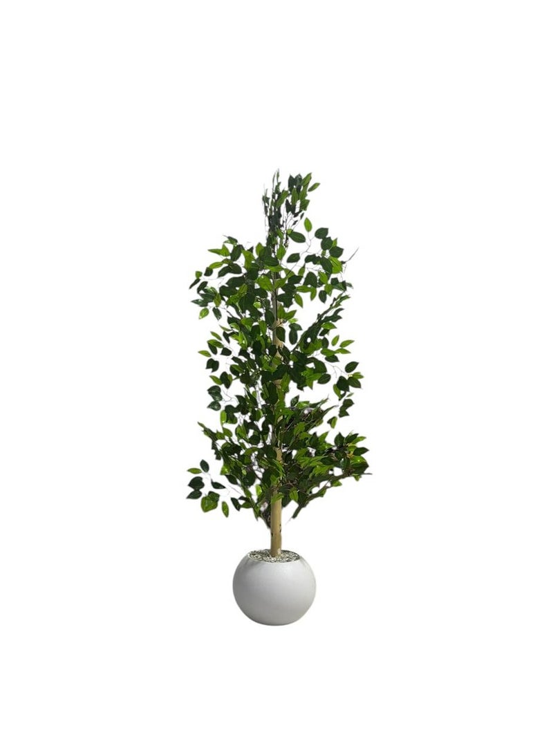 Al-Rawasem House Lemon leaf tree with a white pot, attractive design, make your home more elegant, 130 cm - Image 4