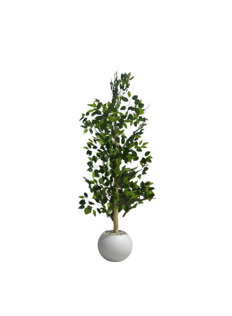 Al-Rawasem House Lemon leaf tree with a white pot, attractive design, make your home more elegant, 130 cm - Image 2