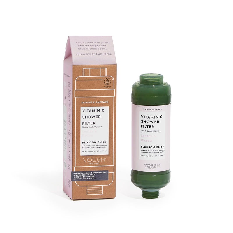 VOESH Vitamin C Shower Filter Blossom Bliss Shower Aromatherapy Water Purifier Water Softener Vegan Probiotics Spa Shower Head Water Filter Shower SelfCare