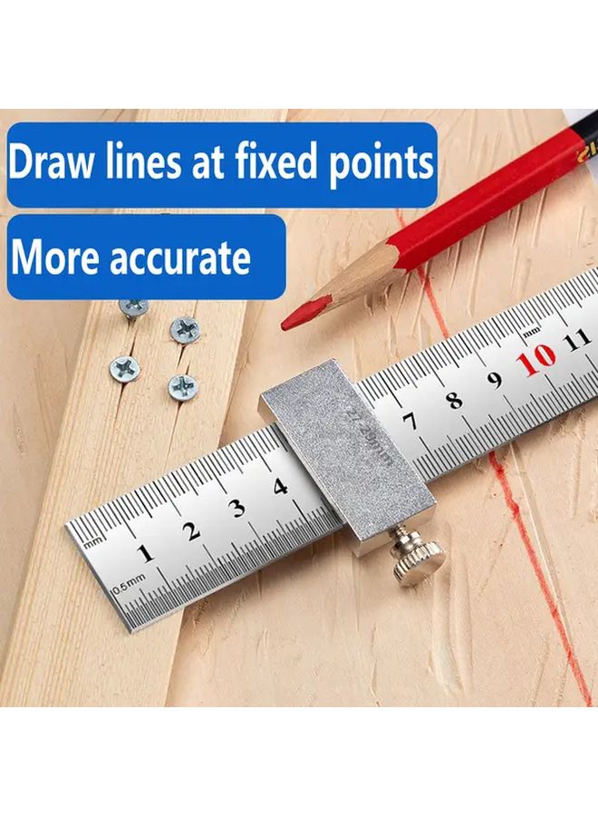 Aluminum Alloy Precision Positioning Ruler 11 8 Inch Stainless Steel Multifunctional Measuring Tool - Image 3