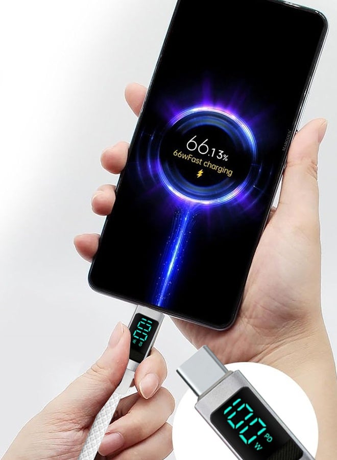 100W Fast Charging Cable USB-C to USB-C - Built-in Power Display, PD 3.0 & Durable Braided Design 1M - Image 5