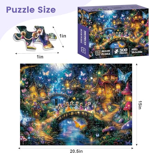 VOLUVOLU 300 Pieces Butterfly Puzzles for Adults Fairy Puzzle for Adults Children Scenery Puzzle 300 Pieces Gift for Birthday Home Decor Fun for Family Entertainment205 15 in - Image 5