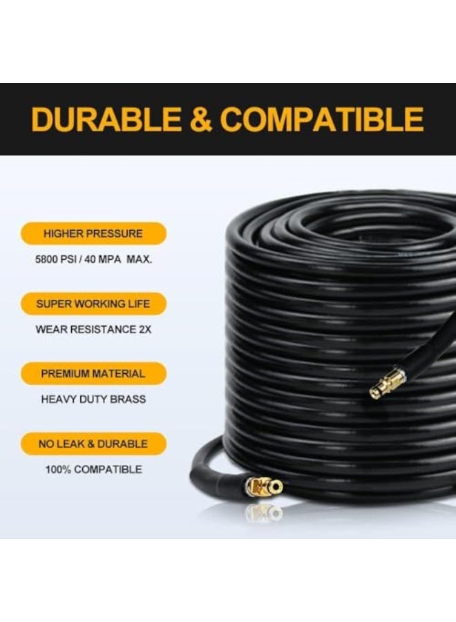 XICEN 15M High Pressure Washer Hose Extension and Nozzle for Pressure Washer Fit for Karcher K2 K3 K4 K5 40Mpa/5800Psi Replacement Parts, Click Type Plug Quick Connector Accessories (Type1)  - Image 4