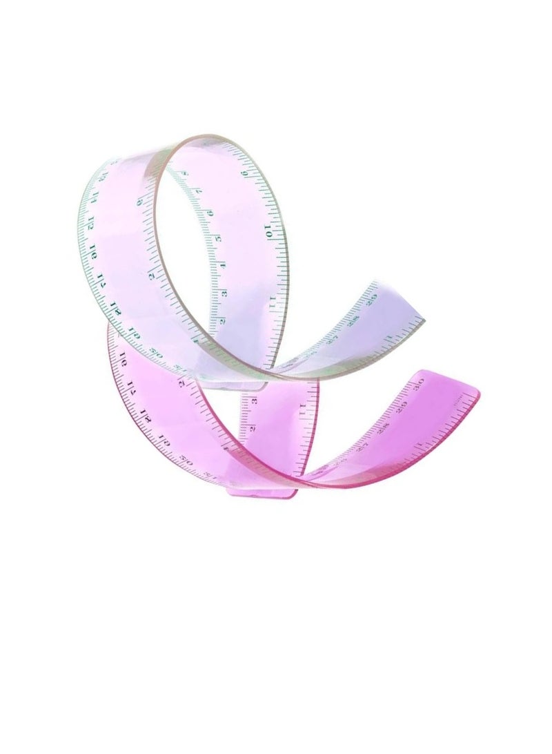 flexible ruler 30 cm, pink - Image 4