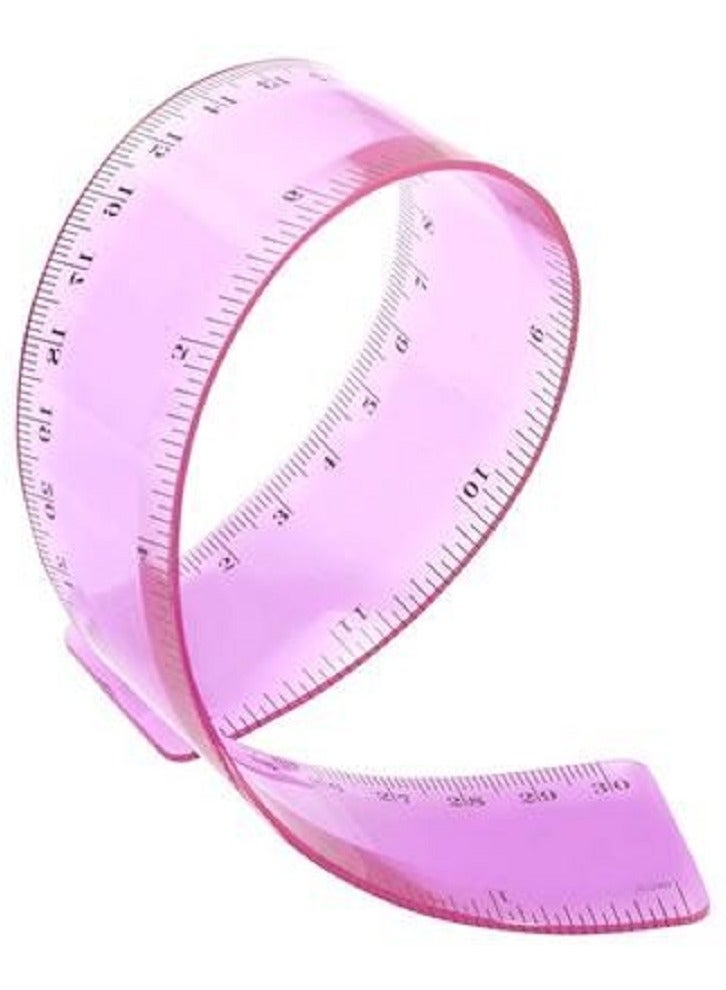 flexible ruler 30 cm, pink - Image 3