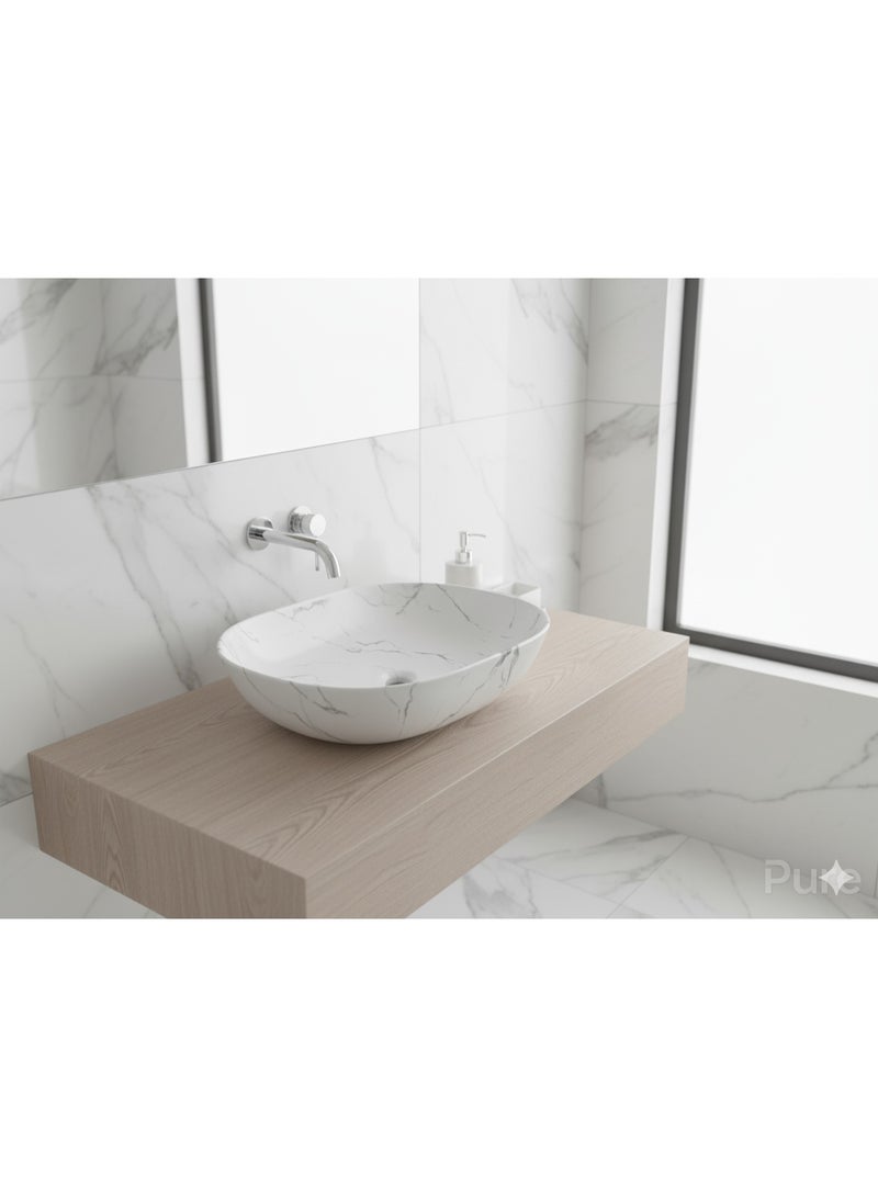 بيور PURE - حوض رخامي مستدير - أبيض - Image 1