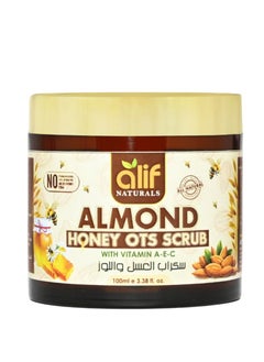 ALIF NATURALS Alif Naturals Orgainc Almond Scrub With Goodness Of Honey & Oats, Exfoliating Scrub For Tan Removal & Soft Smooth Skin, For Women & Men, Paraben & SLS Free, 100ml  - Image 1