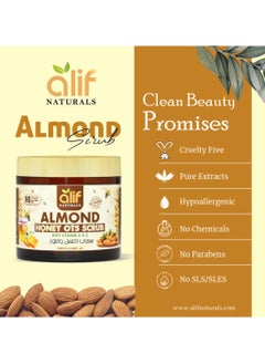 ALIF NATURALS Alif Naturals Orgainc Almond Scrub With Goodness Of Honey & Oats, Exfoliating Scrub For Tan Removal & Soft Smooth Skin, For Women & Men, Paraben & SLS Free, 100ml  - Image 3