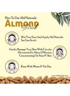 ALIF NATURALS Alif Naturals Orgainc Almond Scrub With Goodness Of Honey & Oats, Exfoliating Scrub For Tan Removal & Soft Smooth Skin, For Women & Men, Paraben & SLS Free, 100ml  - Image 4