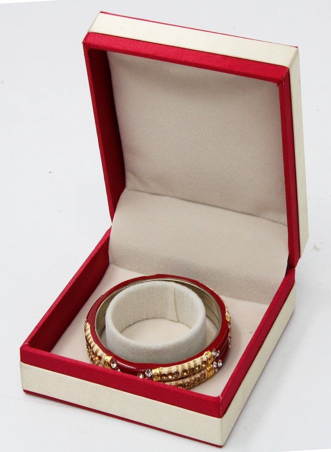 LUCES Satin Makeup Jewellery Storage Box Bangle Chudi Bracelet Chains Ring Earrings Wardrobe Organizer Travel Vanity Case for Women Maroon Pack of 4 - Image 2